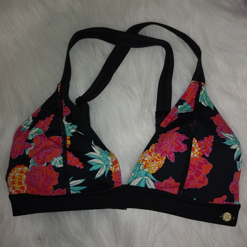 Sunseeker M Black Pink Bikini Swim Top